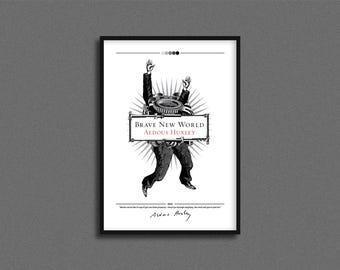 Brave New World Book Cover Art Print | Aldous Huxley Poster