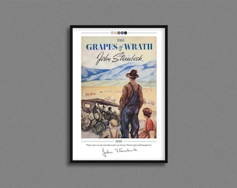 The Grapes of Wrath Book Cover Poster | John Steinbeck | The Grapes of Wrath Poster | The Grapes of Wrath Cover Print | Book Poster
