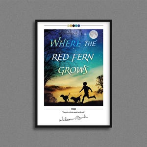 Where The Red Fern Grows Book Cover Poster | Wilson Rawls | Where The Red Fern Grows Poster |Where The Red Fern Grows Cover Print