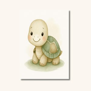 Baby Schildkröte Poster – Digitale Wandkunst fürs Kinderzimmer – Download Deko Tiermotiv – Geschenk zur Geburt oder Taufe- Safari Poster