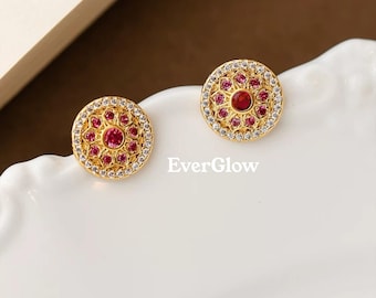 Puces d'oreilles vintage rosace