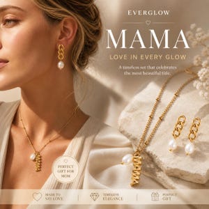 18K Gold-Plated Chain Link Earrings: Baroque Pearl Drops Complete Set
