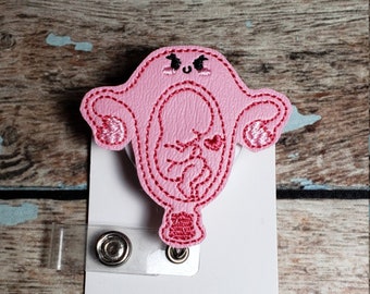 L&D Badge Reel, MBU Badge Reel, Nurse Badge Reel, Retractable ID Badge Holder, Uterus Badge Reel, OB Badge Reel, Baby Badge Reel