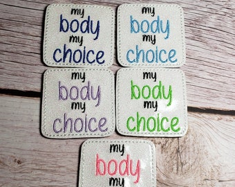 My Body My Choice Badge Reel, Retractable ID Badge Holder, Badge Topper, Glittery Badge, Feminist Badge, Women's Rights, Reproductive Badge