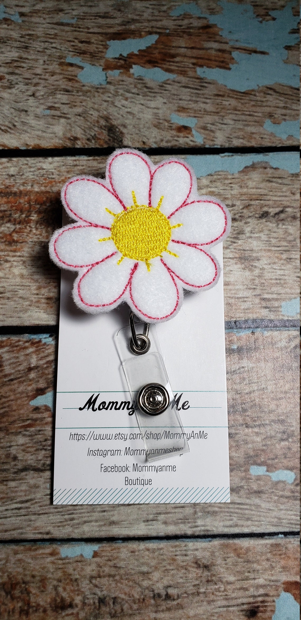 Daisy Flower Badge Reel Nurse Badge Reel Retractable ID Etsy