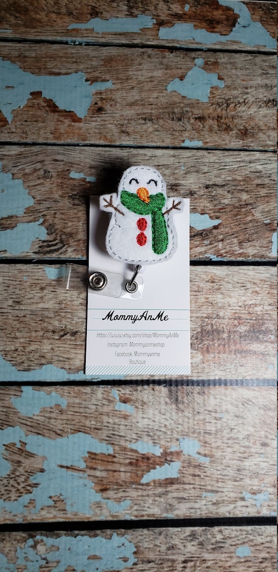 Christmas Holidays Winter Snowman Badge Reel Retractable ID Name Card Holder Christmas Holidays Winter Snowman Badge Reel Retractable ID Name Card Holder