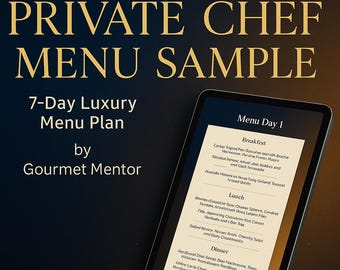 Voorbeeld privékokmenu | 7 dagen lekker eten | Inspiratie voor chef-koks | Carrière gastronomische chef-kok (digitale pdf)