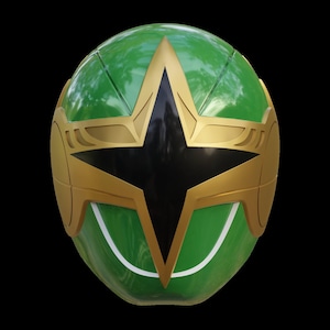 Green Samurai Ranger Helmet 3D Model, Power Rangers Ninja Storm Cosplay STL File, Ninja Storm Costume 3D Printable
