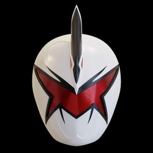 White Dino Ranger Helmet 3D Model, Power Rangers Dino Thunder Cosplay  STL File, Power Rangers Costume 3D Printable