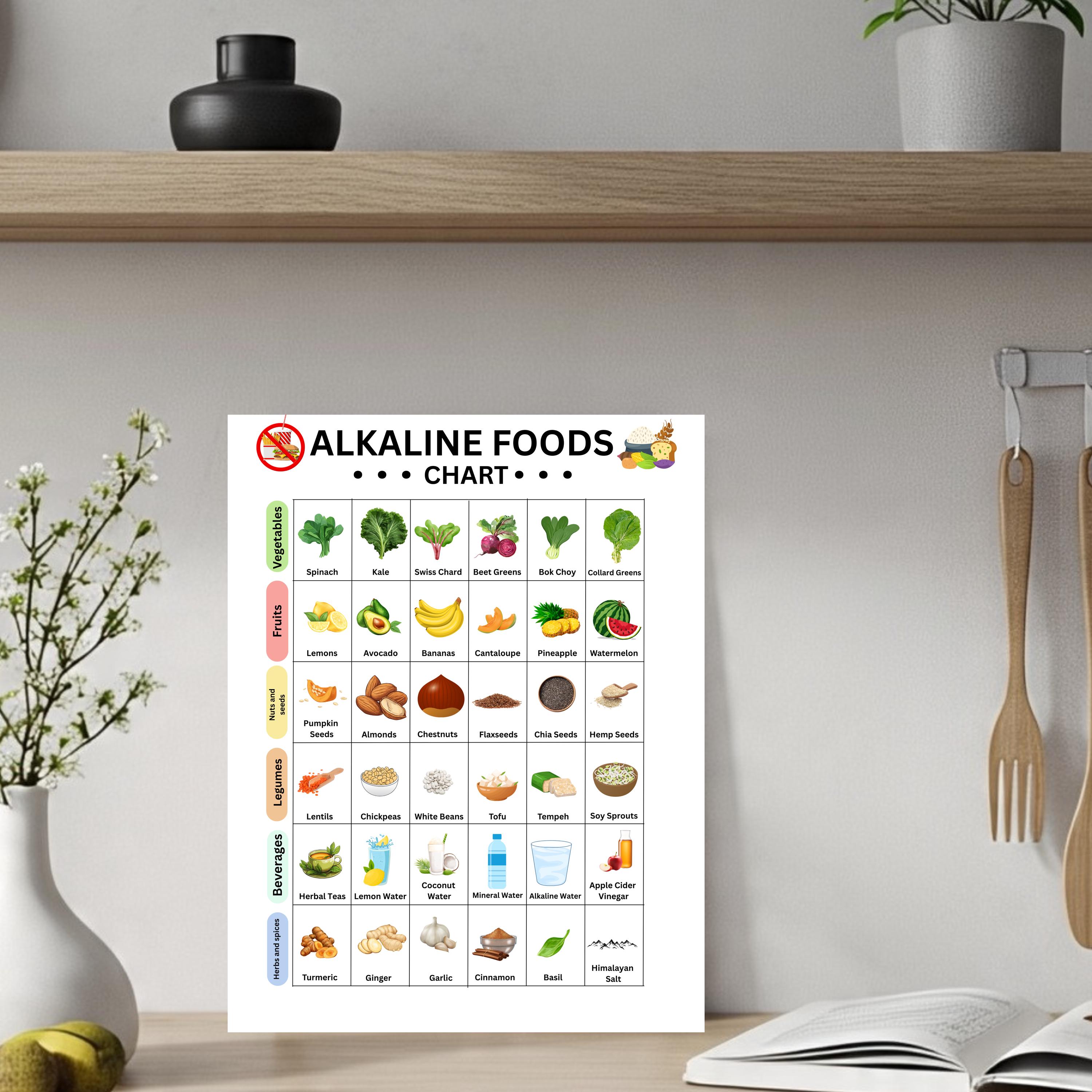 Alkaline Foods Guide: Ph Balance Chart - Printable PDF - Etsy