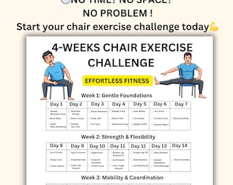 Printable Chair Yoga Chart: 4-Week Seated Exercise Routine (PDF Download