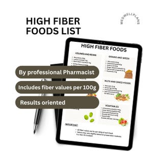 High Fiber Foods List: Printable Nutrition Guide for Gut Health