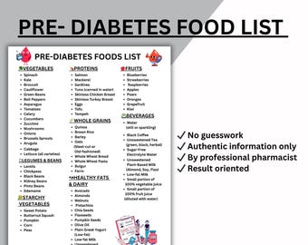 Prediabetes-Lebensmittelliste: Diät-Leitfaden für Apotheker (druckbare PDF)