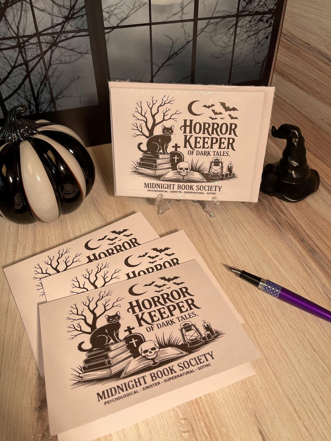 Gothic Note Cards Set - Horror Keeper of Dark Tales, Dark Academia Gift ...