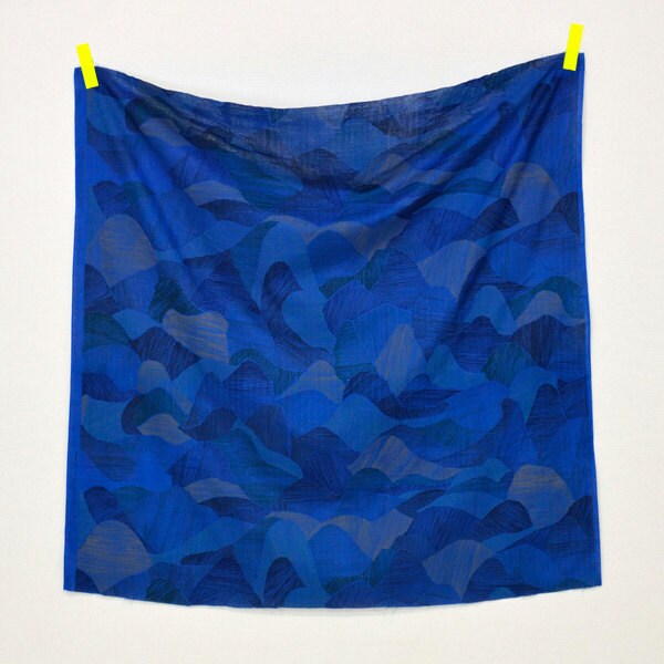 2014 Nani Iro  Mountain views　C　Shijima　 Japanese fabric Double Gauze  50cm length 110cm Wideth or 19" by 42"