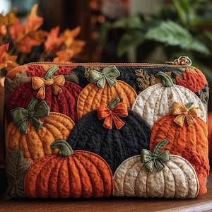 Pumpkin Applique Quilt Pattern | Cozy Fall Harvest Pouch DIY (Printed Paper)