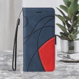 Funda de cuero tipo cartera para iPhone 16, 15, 14, 13, 12 y 11: funda magnética con tapa y tarjetero