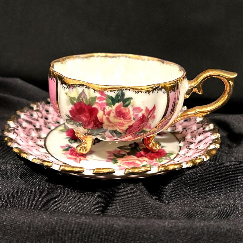 Pink Rose Tea Cup - Etsy