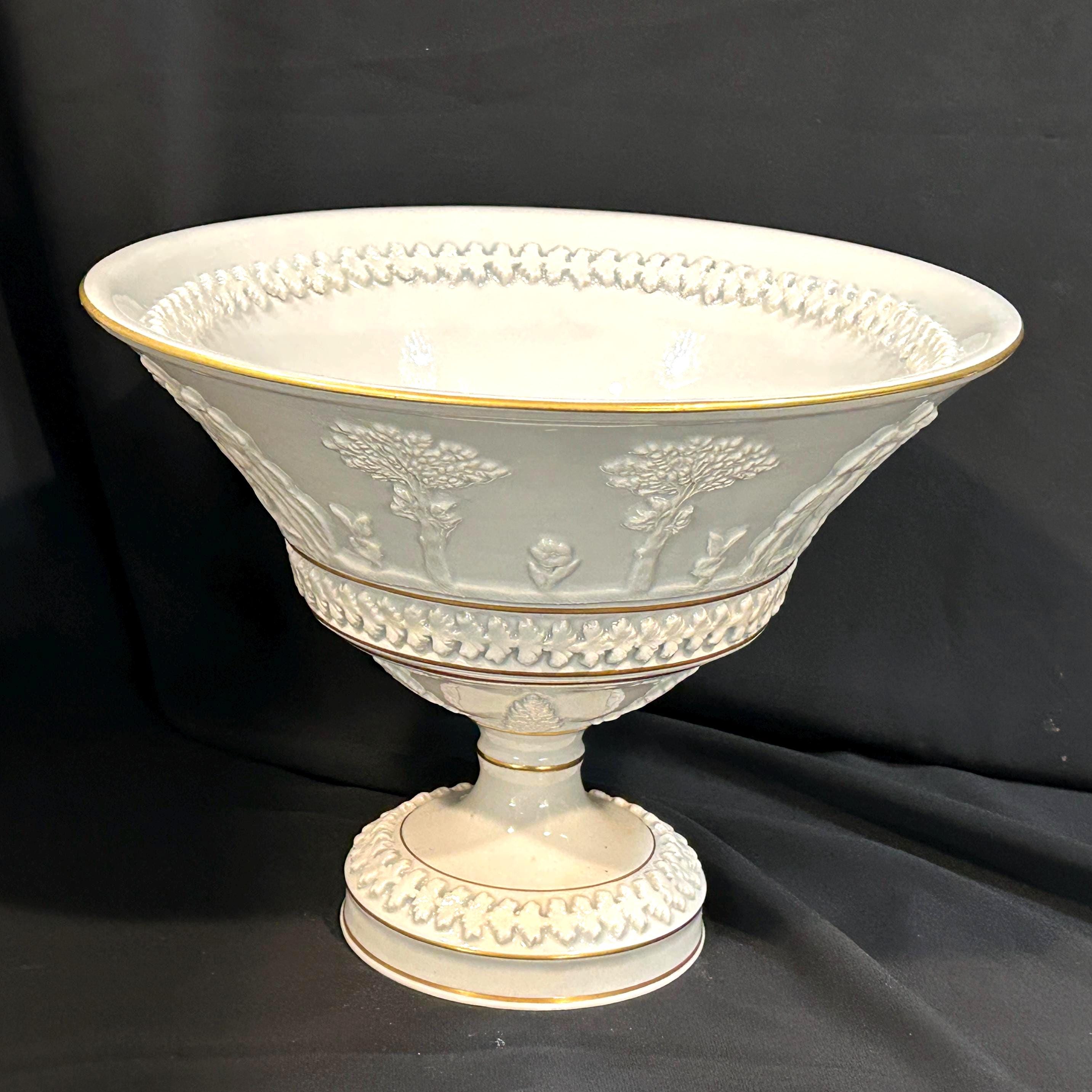 Vintage Italian Renaissance-revival Ceramic Compote 7 7/8