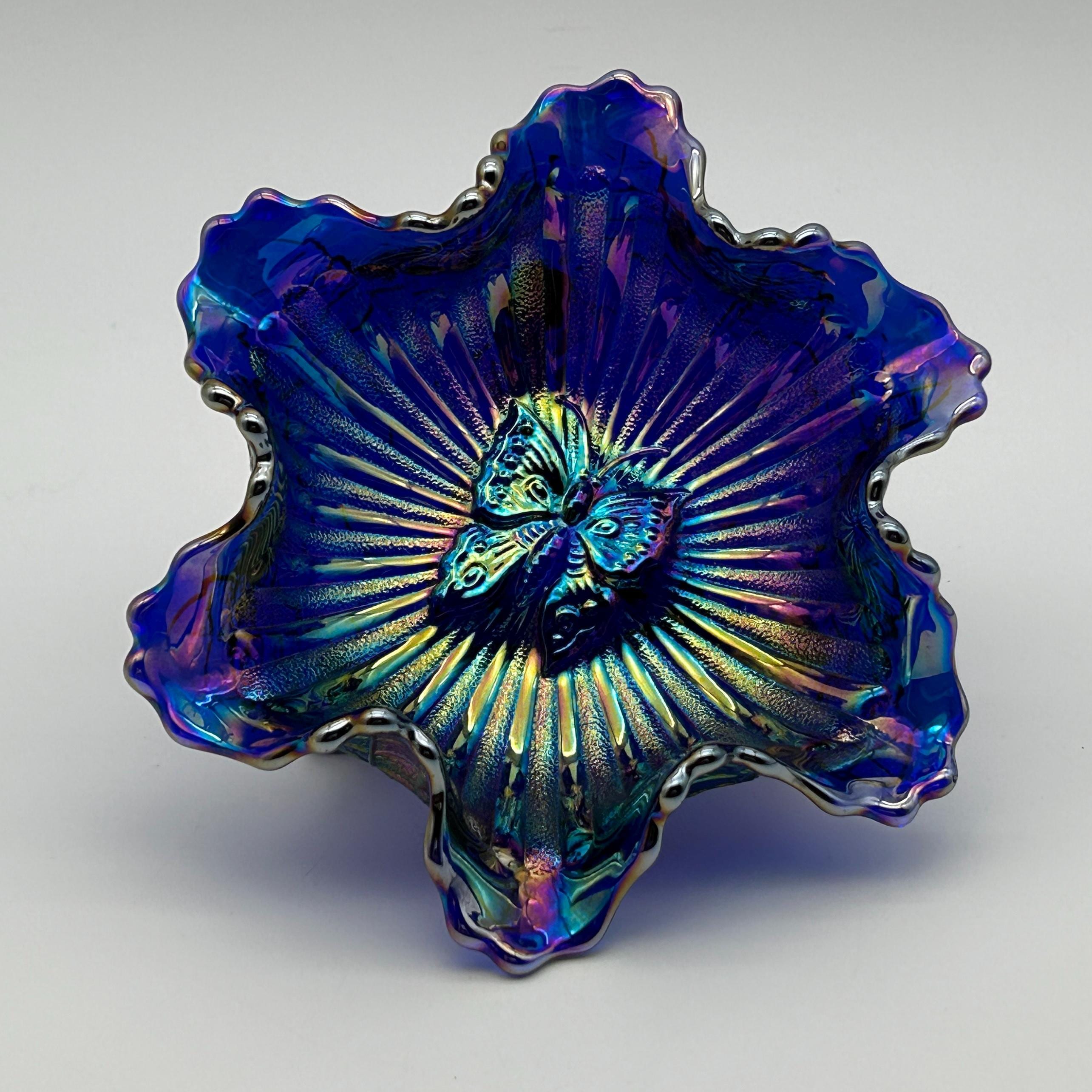 フェントン　バタフライ柄カーニバルグラス　ヴィンテージ Fenton Butterfly Carnival Glass - Etsy