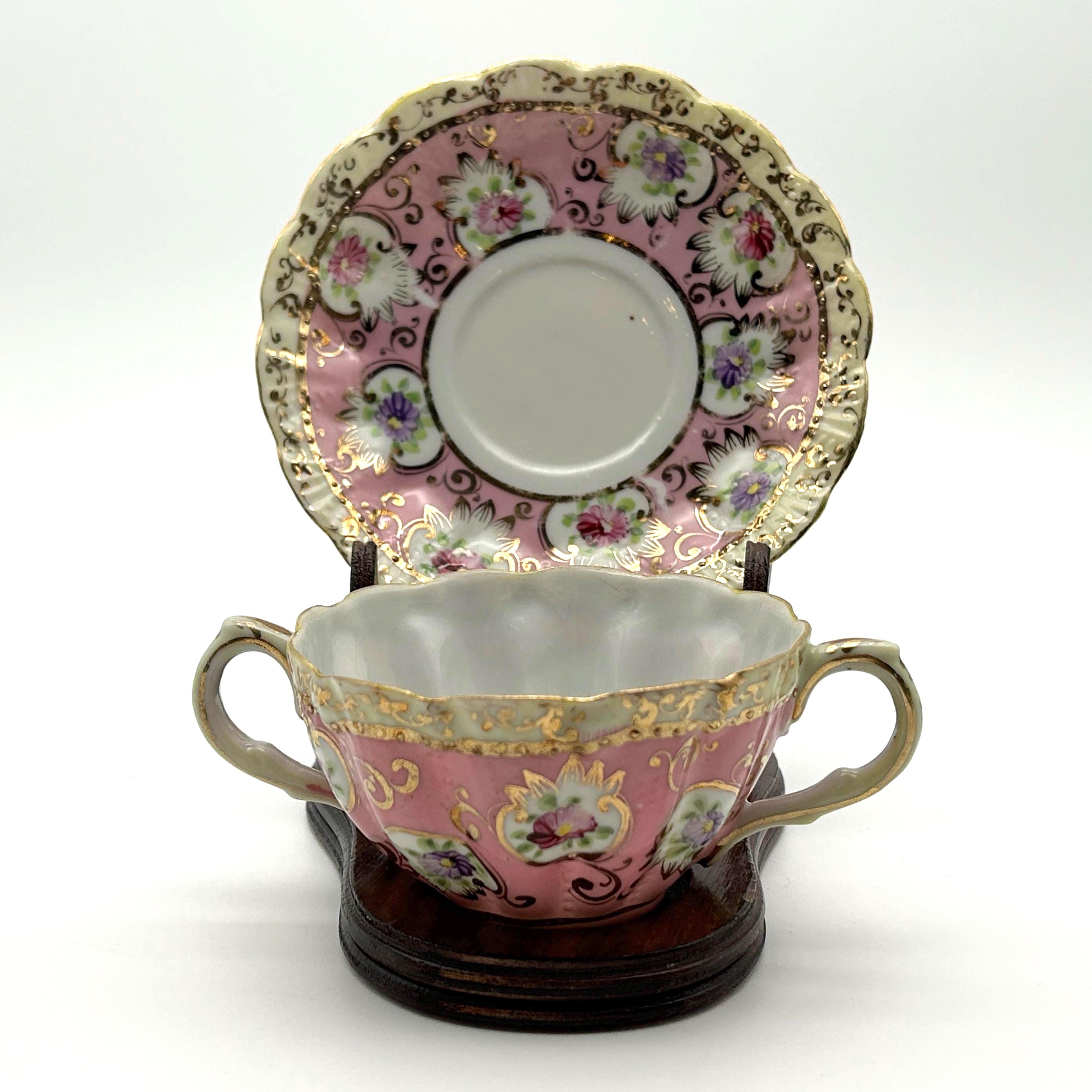 Hand Painted Nippon Cup and Saucer - Etsy