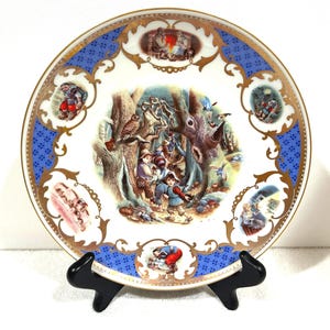 Vintage 1983 Franklin Mint Limoges Le Petit Poucet Tom Thumb 9&quot; Collectible Plate Jegou Premiere Edition. Made in France. Free Shipping.