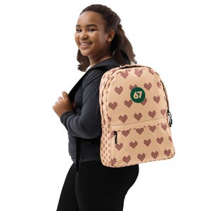 Perfect Valentine's Day Back Pack Gift Stylish Gen Z Bold Six Seven Athletic Print Backpack