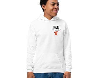 Youth Bruh I'm Cooked Funny Bacon Hoodie
