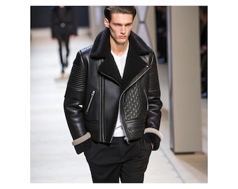 Vintage 90s Y2k Black Leather Aviator Flyboy Flight Insulated