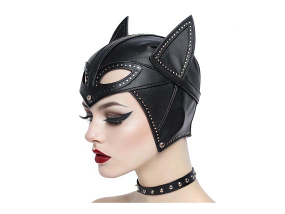 Gothic Black Cat Ear Headband – Faux Leather Cosplay, Festival, Rave & Alternative Fashion Accessory