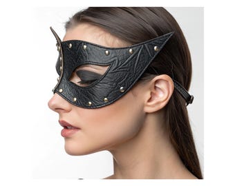 Gothic Black Leather Eye Patch – Steampunk Cosplay Mask and Pirate Costume Accessory, Alternative Fashion