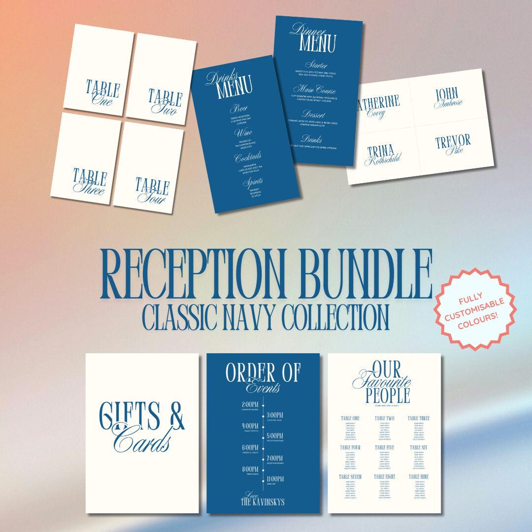 Editable Wedding Template Reception Bundle (minimalist Modern Design ...