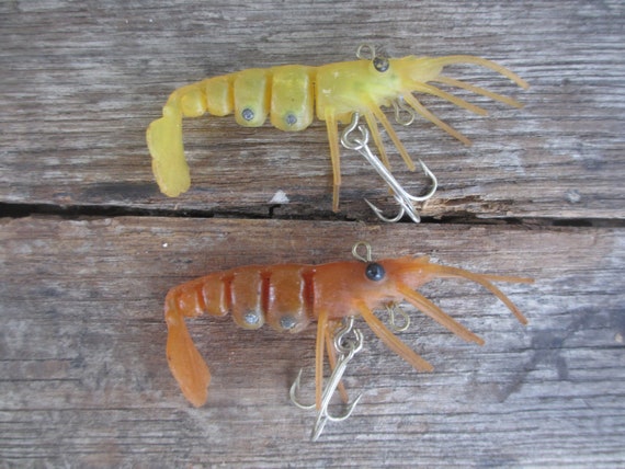 Vintage Antique Fishing Lure/ 2 Jensen Flipper Shrimp Lures/ 