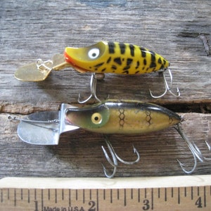 Vintage Fishing Lure /   2 Heddon  Deep Diving  River Runts    #11