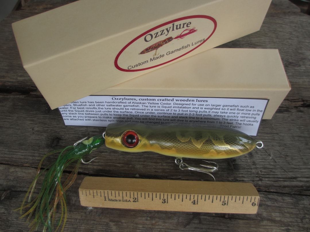 Ozzylure Monomoy Squid Handcrafted Wooden Saltwater  Fishing/striper/bluefish Lure 045 
