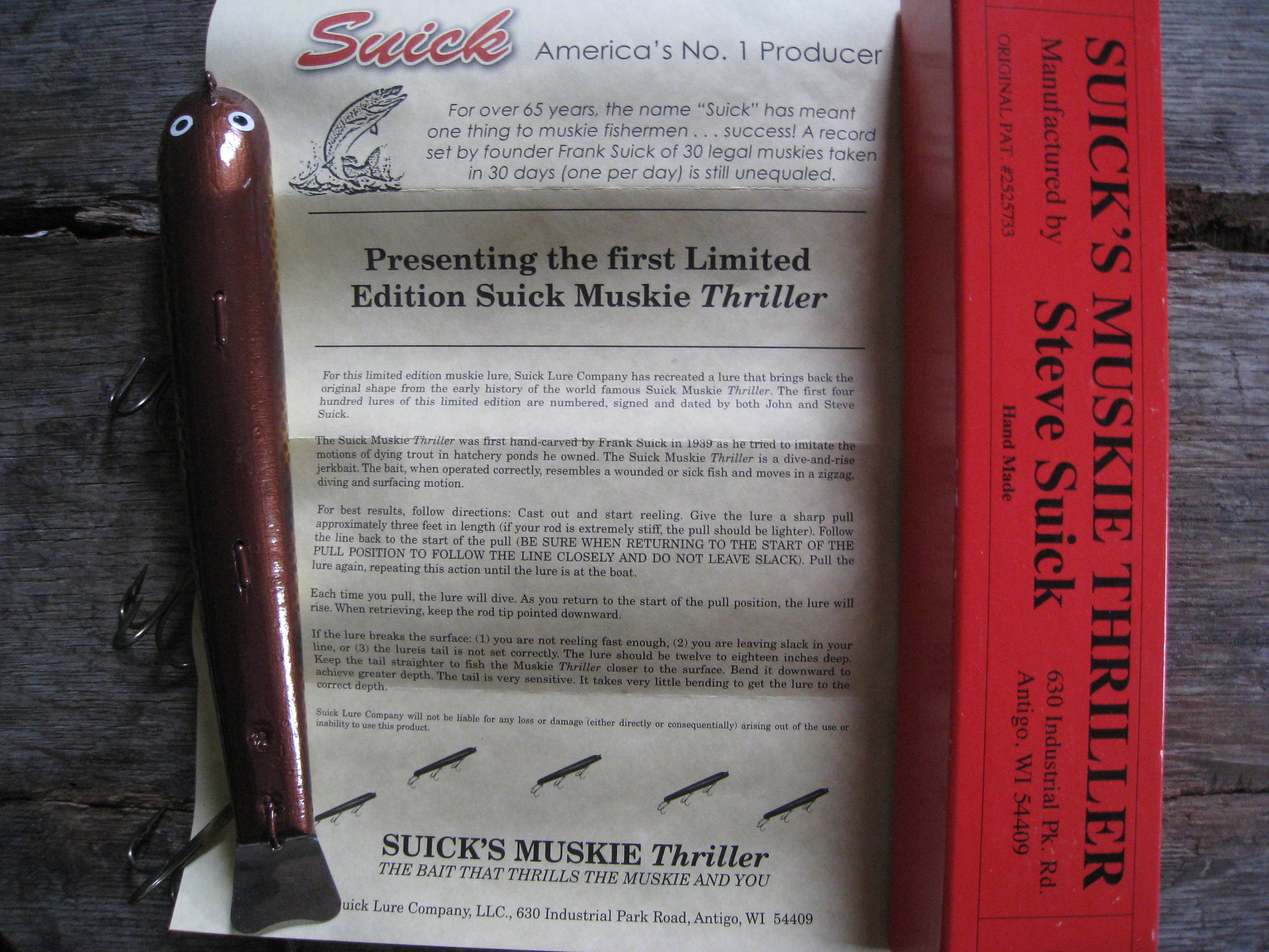 Collectible Fishing Lure/ Suick Limited Edition Muskie Thriller 