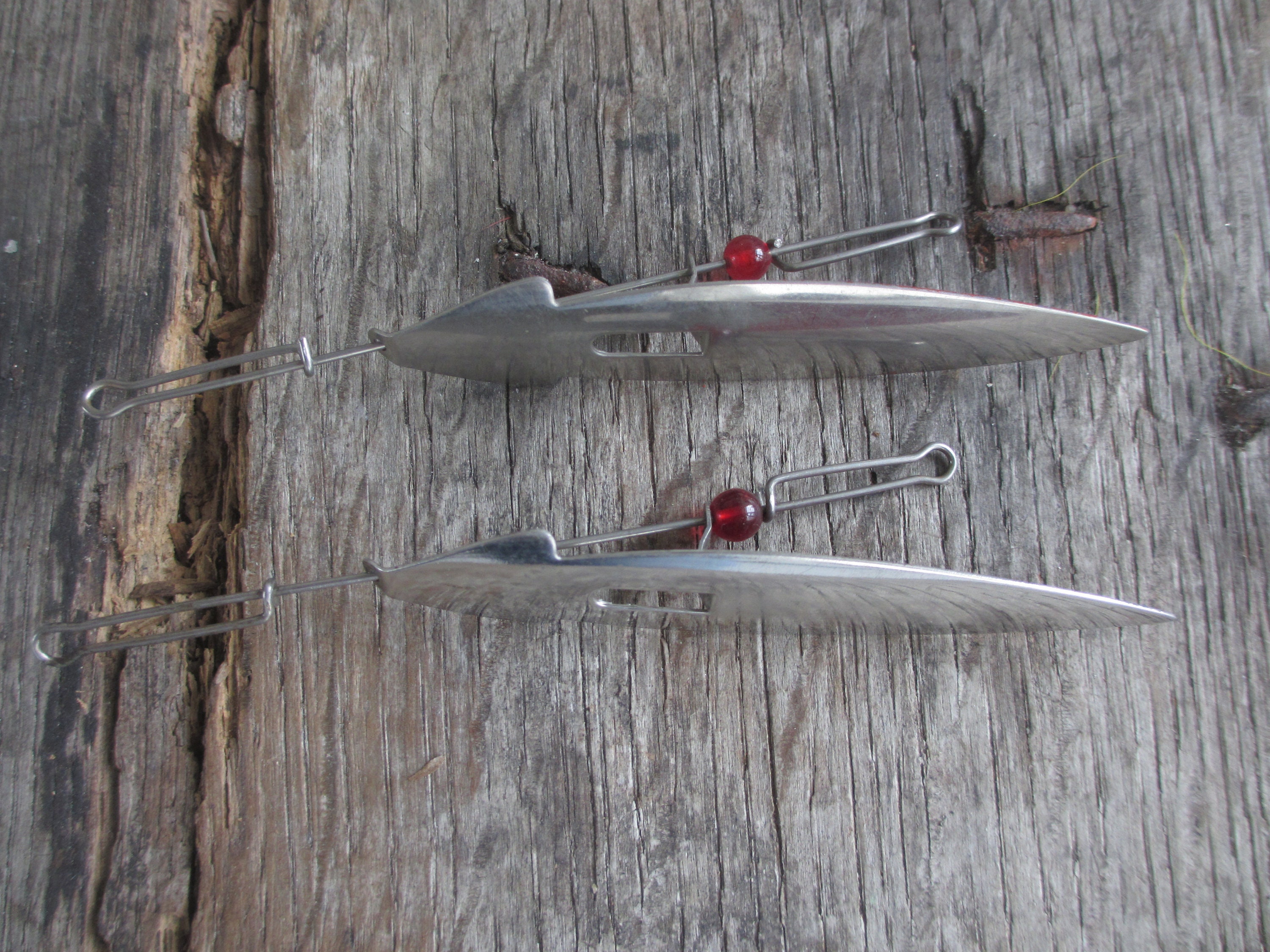 Vintage Fishing Lures/ Unknown June Bug Type Spinners/ 2 