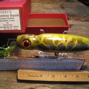 Ozzylure Monomoy Squid Handcrafted Wooden Saltwater Fishing