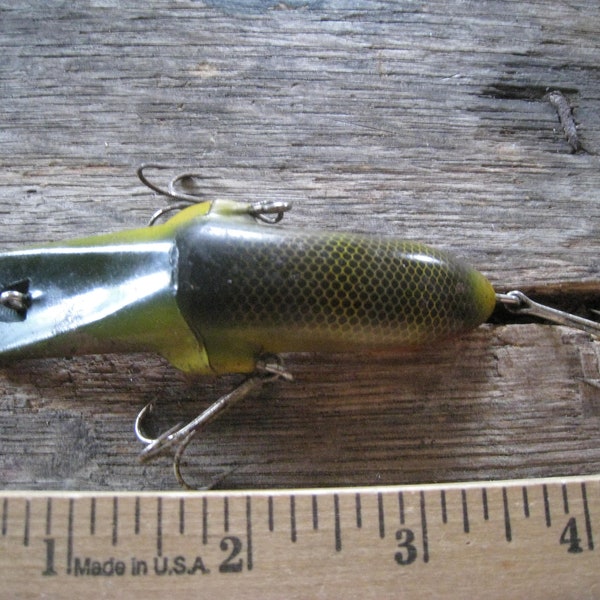 Vintage Fishing Lure /Mercoy Tackle Co/ Mercury Minnow/ 3  3/4 inch  #2 Perch