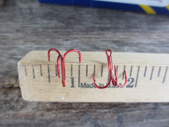 Mustad Red Treble Hooks Size 8 New 50 Count. Trout Fishing