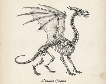 Dragon Skeleton Print