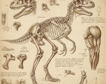 Velociraptor Skeleton Print