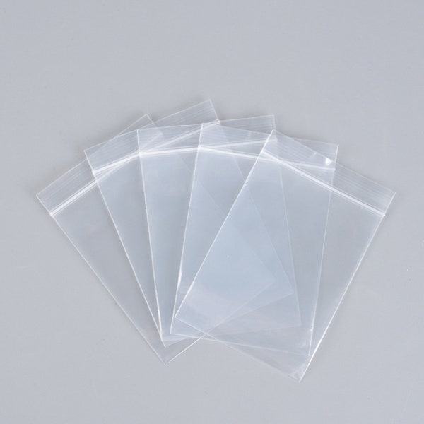 250pcs Wholesale Zipper Bags Rectangle Clear 6cm x 4cm Unilateral Thick .06mm Zipper Tiny Small Jewelry Supply Resealable Plastic