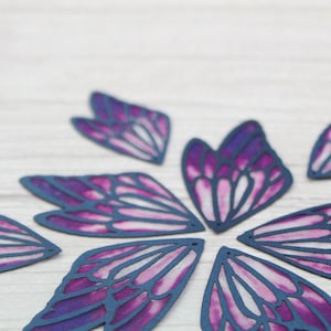 5 Purple Ombre Organza Butterfly Wings: Sewing Embellishments