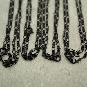 4pcs 32 Inch Black Figaro Curb Chain Necklace - Dainty Twisted Chain Link Necklace Supply - Lobster Clasp - MoonLight Supplies