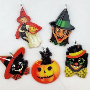 4pcs Creepy Cute Halloween Charms - Pastel Goth - Cute Horror - Vintage Style Halloween