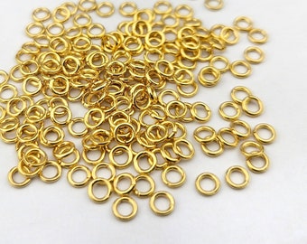 200 Gold Stainless Steel Open Jump Rings: 3mm, 22 Gauge