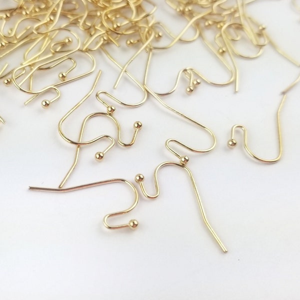 200pcs Gold Earring Hooks - Gold Plated Ear Wires - Gold Ear Hook - Jewelry Findings