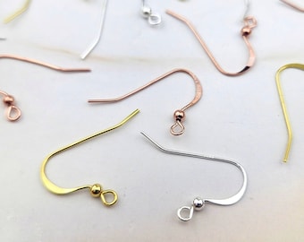 Sterling Silver Earring Hooks: 17mm, DIY Jewelry Supplies (8pcs)