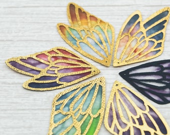 5pcs Large Fabric Butterfly Wings - Organza Black Fairy Wings Pendant - Fairy Garden Supplies  - DIY Jewelry Supplies